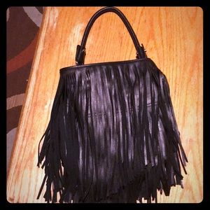 H&M black fringe purse